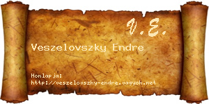 Veszelovszky Endre névjegykártya